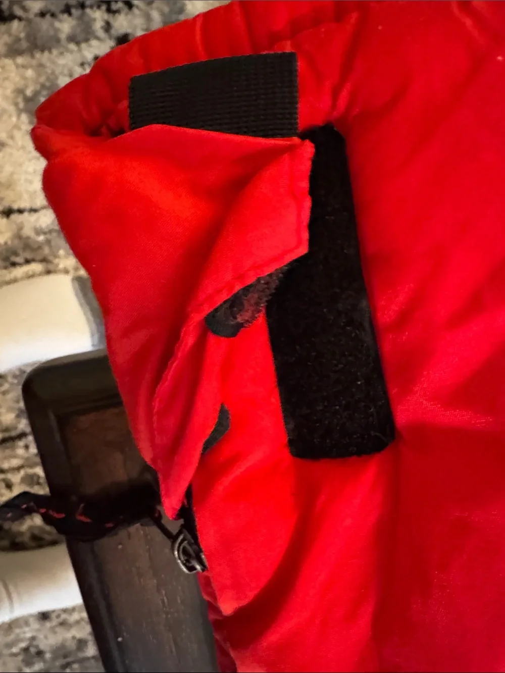 LL Bean Red Sleeping Bag 57in x 24in while Zipped CAMP BAG 40 degree